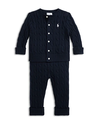 Boys' Cable Knit Cotton Cardigan & Pant Set - Baby