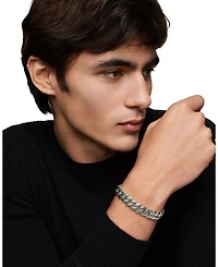 Men's Curb Chain Bracelet Sterling Silver, 11.5mm