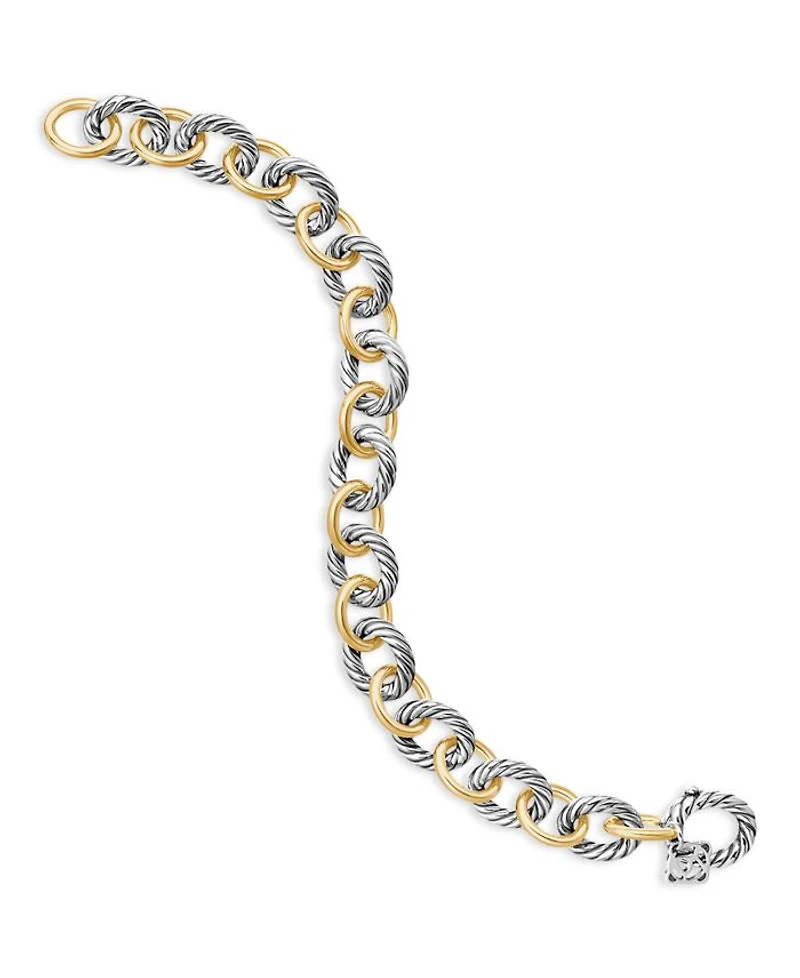 Oval Link Bracelet with Gold