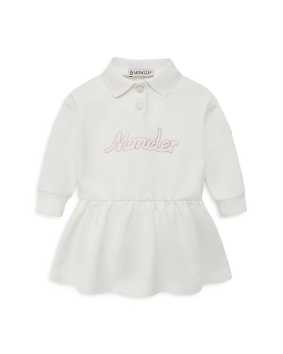 Moncler Girls' Embroidered Logo Long Sleeve Cotton Polo Dress - Baby, Little Kid