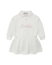 Moncler Girls' Embroidered Logo Long Sleeve Cotton Polo Dress - Baby, Little Kid