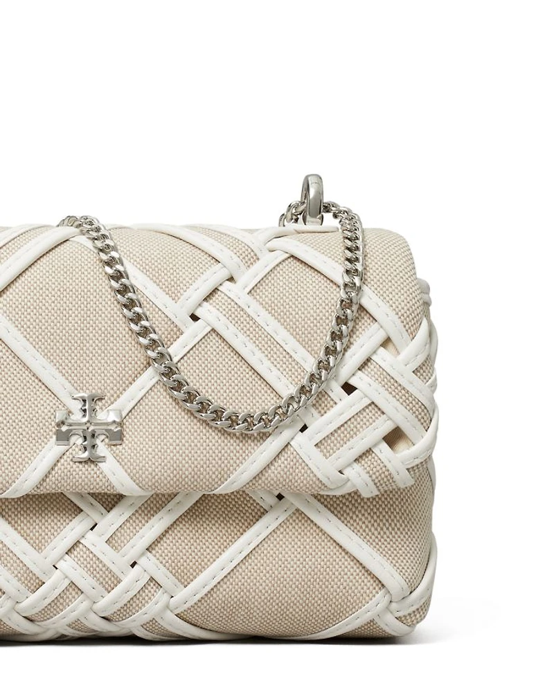 Mini Kira Woven Canvas Flap Bag