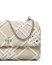 Mini Kira Woven Canvas Flap Bag