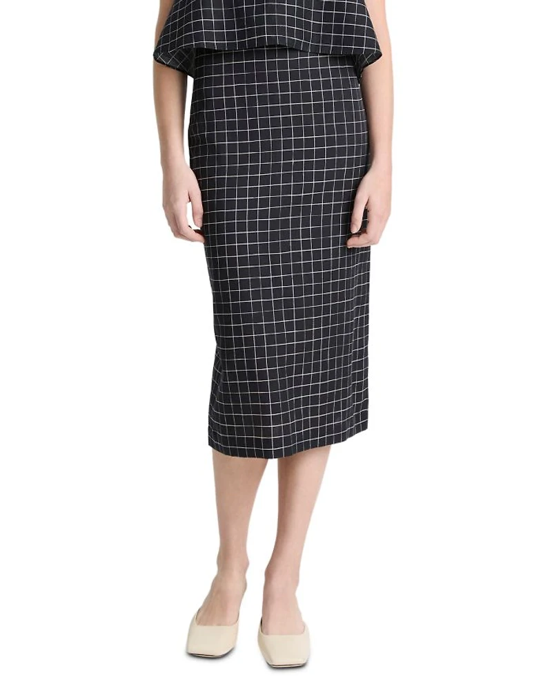 Trellis Plaid Pencil Skirt