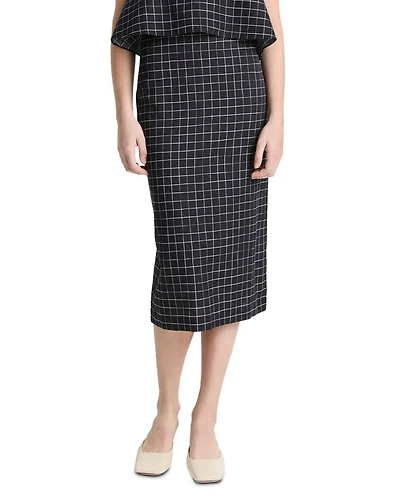 Trellis Plaid Pencil Skirt