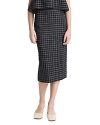 Trellis Plaid Pencil Skirt