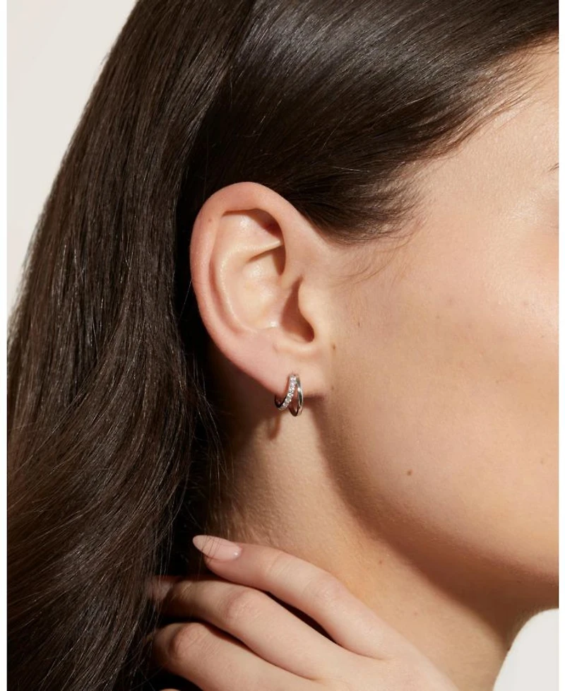 Toda Silver Double Hoop Earrings