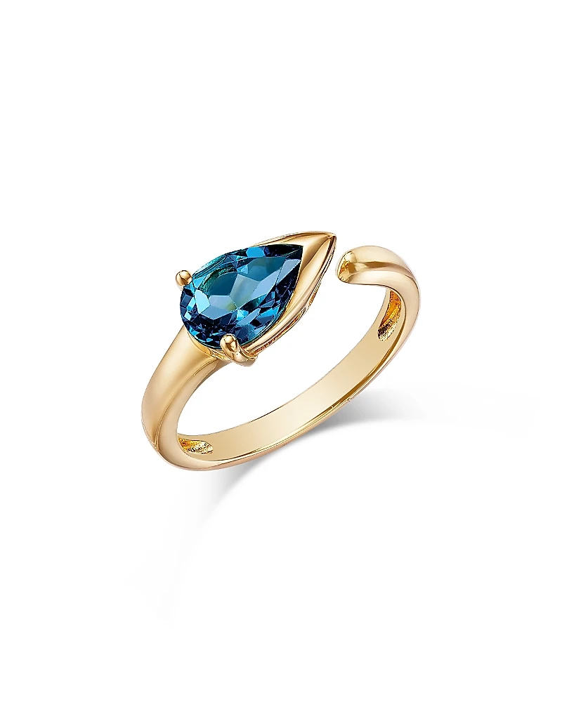 Bloomingdale's Fine Collection London Blue Topaz Pear Cuff Ring