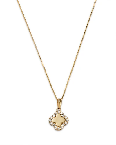 Diamond Clover Pendant Necklace in 14K Yellow Gold
