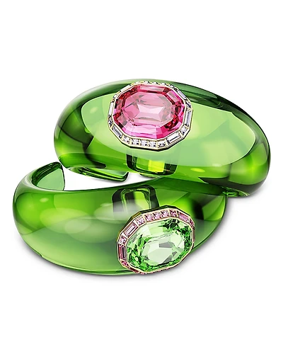 Swarovski Multicolor Crystal Cuff Bracelets, Set of 2
