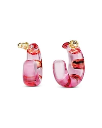 Dulcis Multicolor Crystal Medium Hoop Earrings