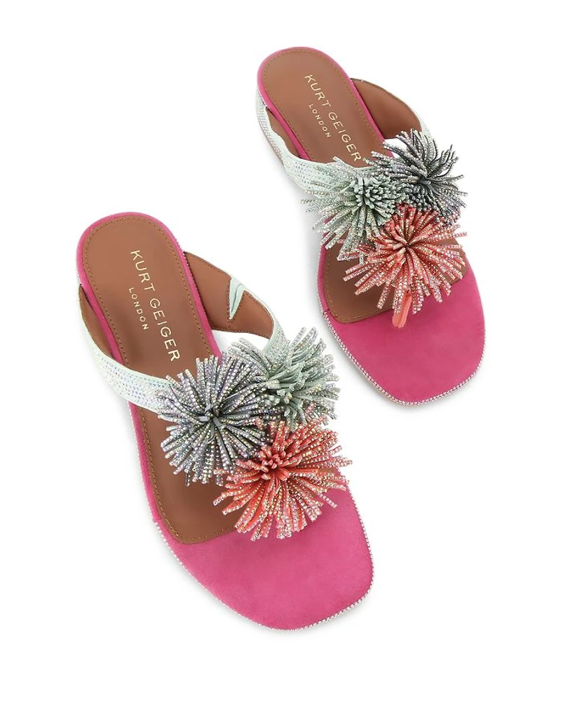 Women's Pom T Strap Sandals