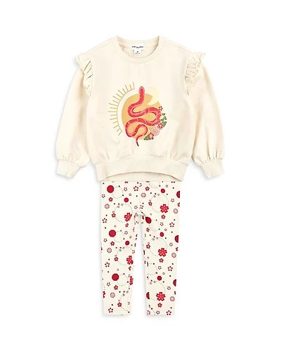Miles The Label Girls' Snake Sweatshirt & Leggings Set - Little Kid