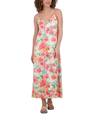 Point Satin A Line Slip Dress