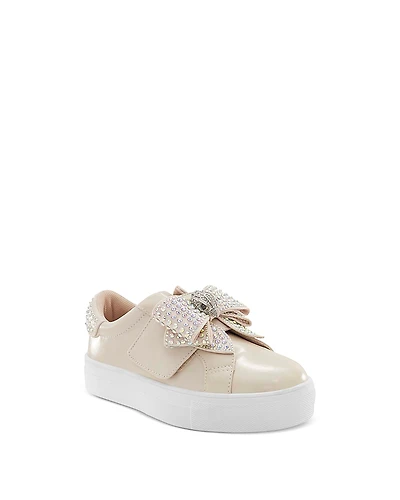 Kurt Geiger London Girls' Mini Laney Bow Embellished Sneakers - Toddler, Little Kid