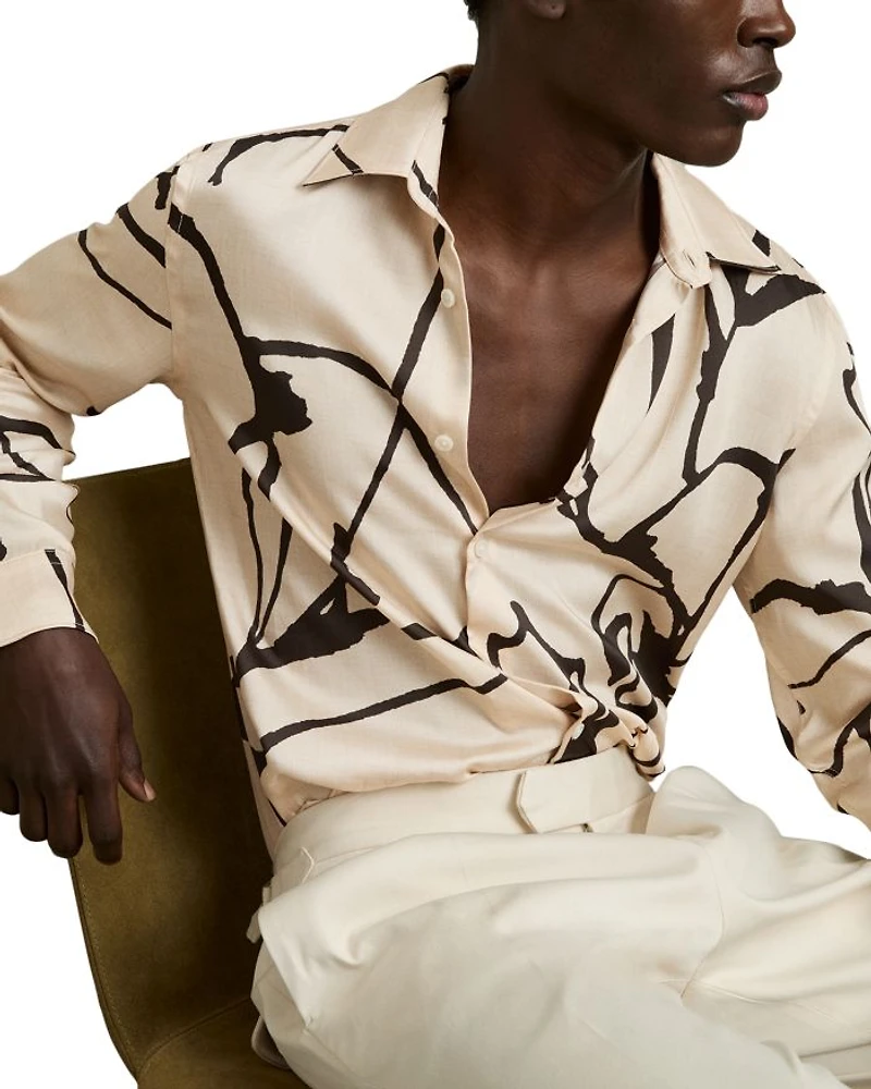 Abstract Printed Long Sleeve Shirt