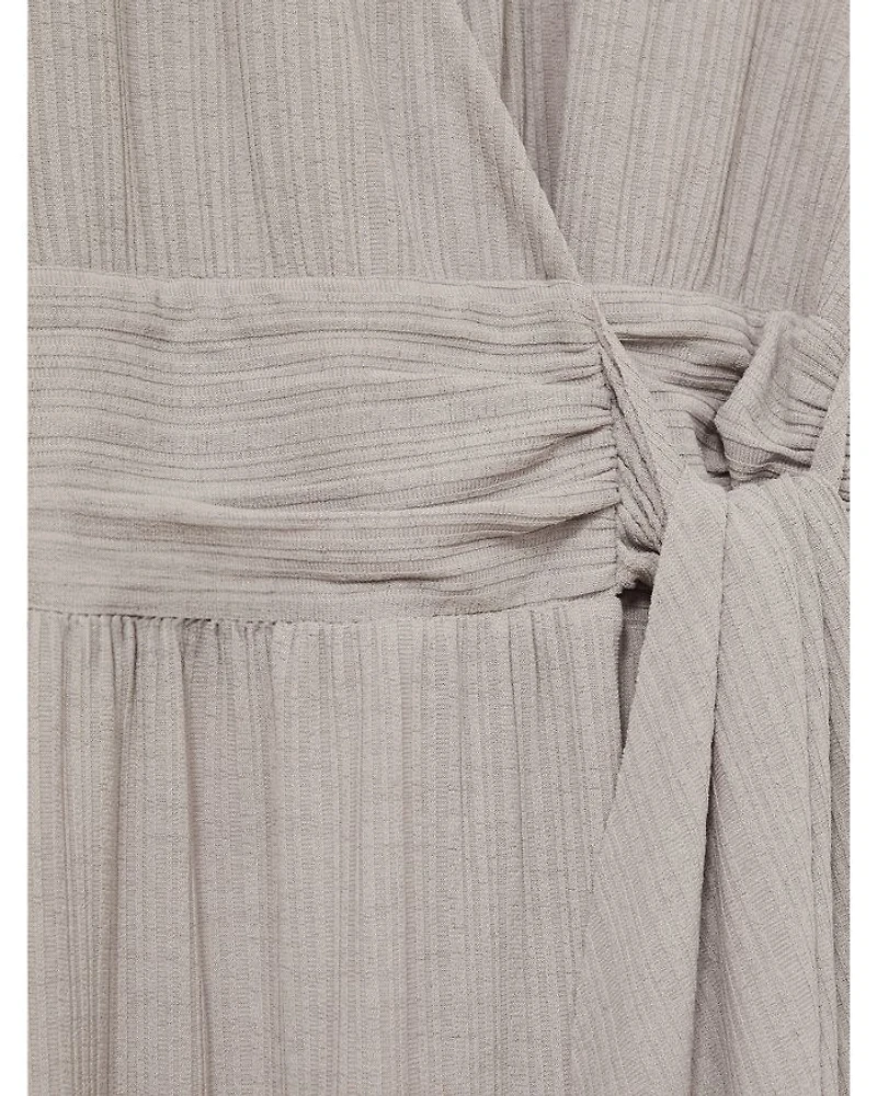 Wrap Tie Jersey Midi Dress