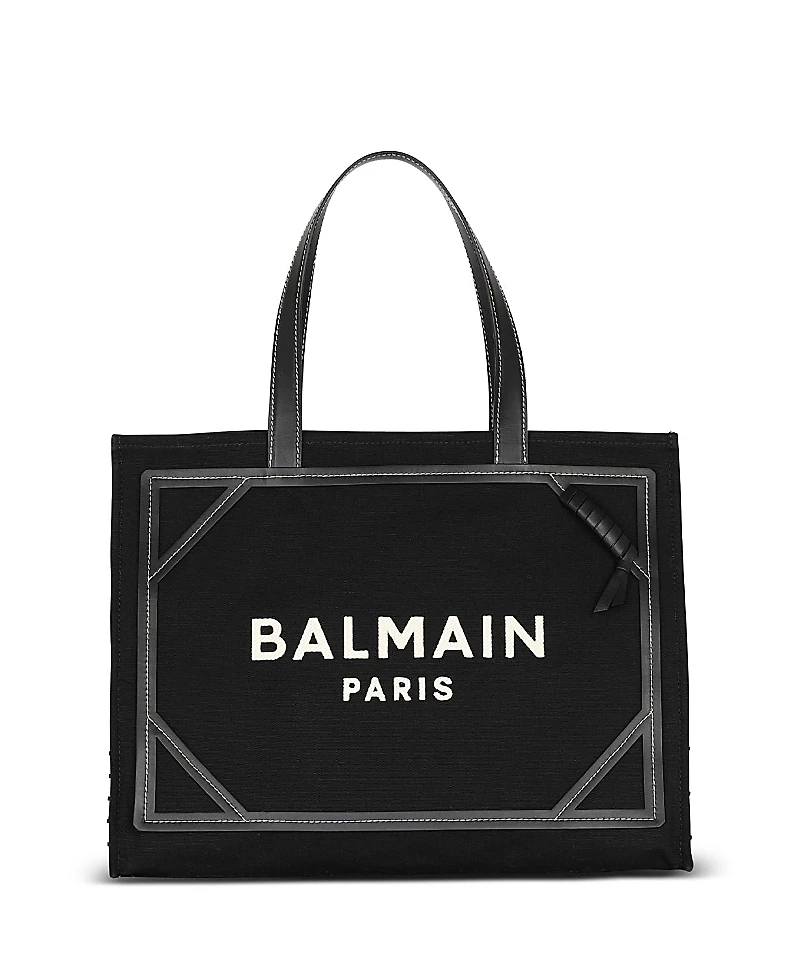 Balmain Women's B-Army 42 Monogram Canvas and Leather Tote Bag