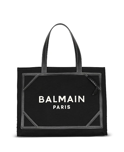 Balmain Women's B-Army 42 Monogram Canvas and Leather Tote Bag