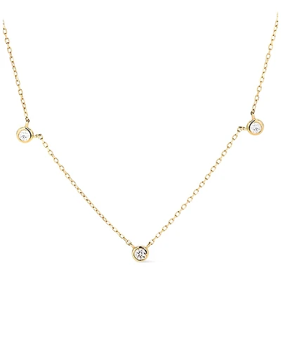 Ana Luisa Solid Yellow Gold Lab-Grown Diamond Station Necklace