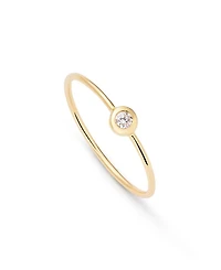 Solid Yellow Gold Solo Diamond Stacking Ring