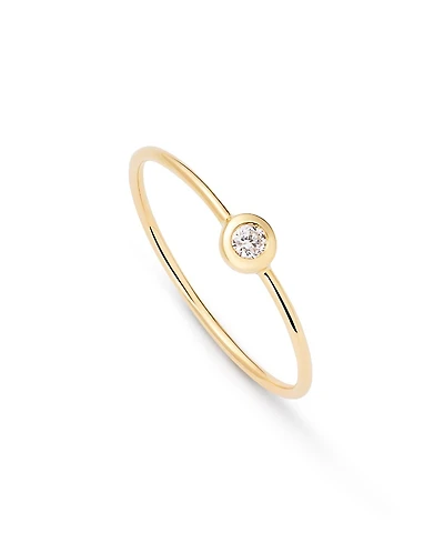 Ana Luisa Solid Yellow Gold Solo Lab-Grown Diamond Stacking Ring