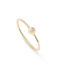 Ana Luisa Solid Yellow Gold Solo Lab-Grown Diamond Stacking Ring