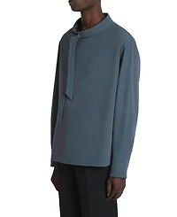 Fluid Cotton Ascot Collar Top