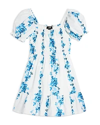 Aqua Girls' Puff Sleeve Fit & Flare Dress, Little Kid, Big Kid - Exclusive