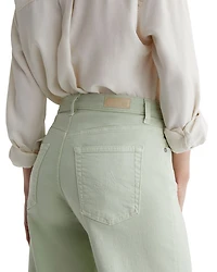 Saige High Rise Wide Leg Crop Jeans Pistachio