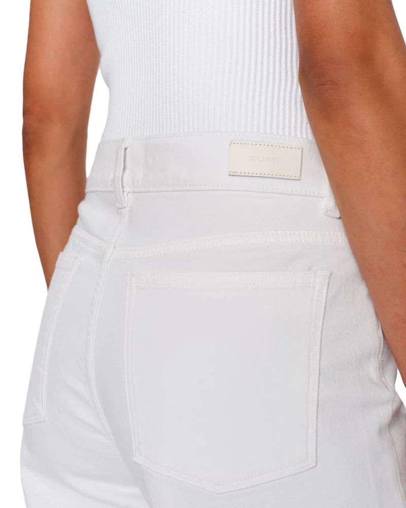 Hepburn Mid Rise Wide Leg Jeans White