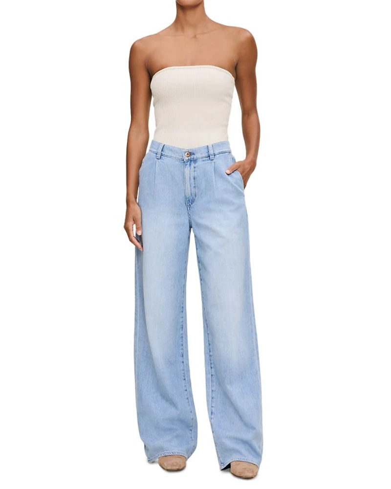 Aura Isabel Wide Leg Mid Rise Jeans Beachfront