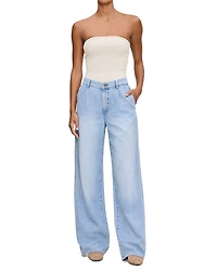 Aura Isabel Wide Leg Mid Rise Jeans Beachfront