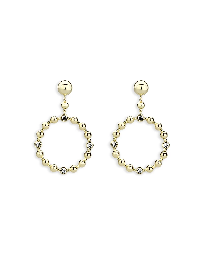 Aqua Bead Chain Drop Earrings - Exclusive