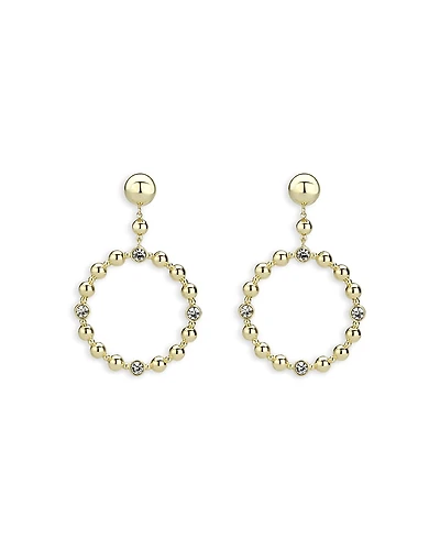 Aqua Bead Chain Drop Earrings - Exclusive