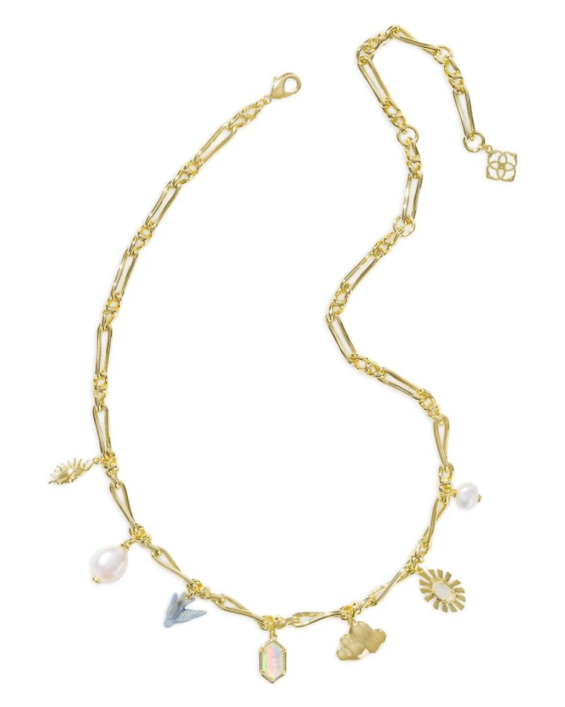 Melody Mixed Stone Charm Necklace, 18"-21"