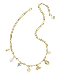 Melody Mixed Stone Charm Necklace, 18"-21"