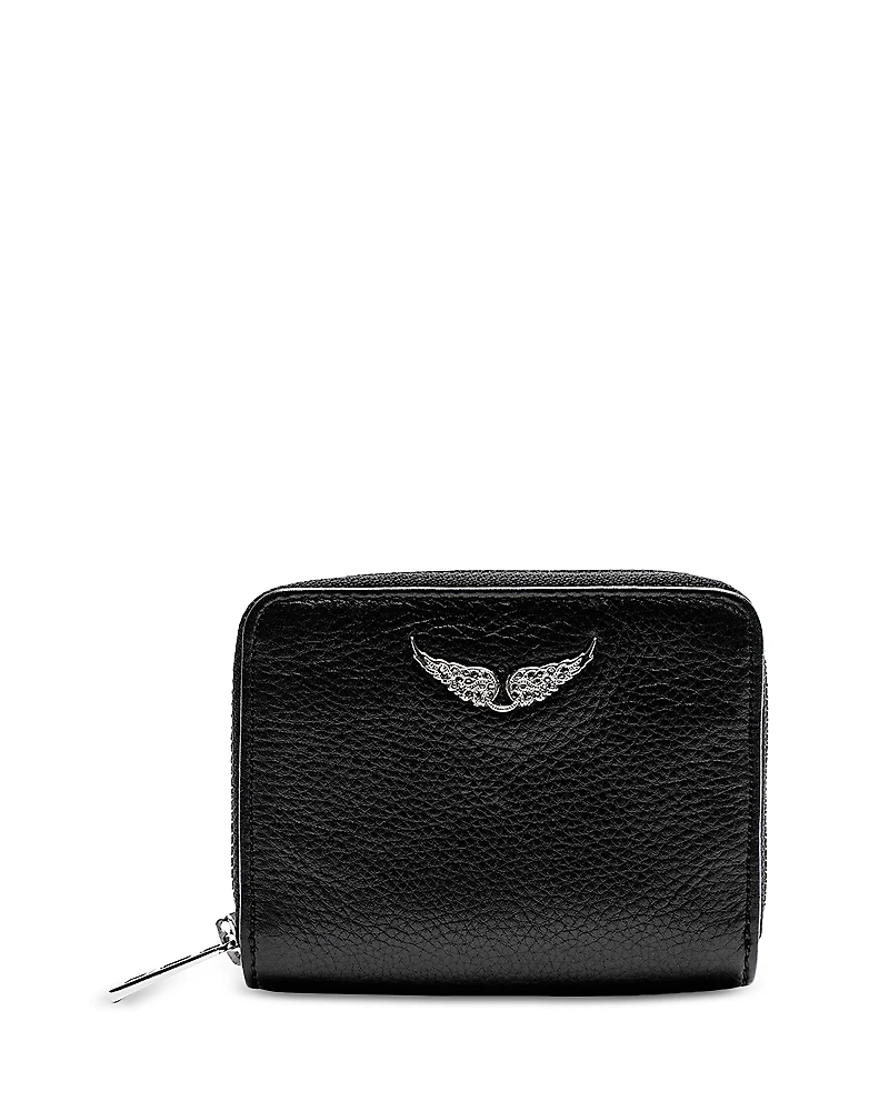 Zadig & Voltaire Mini Grained Leather Zip Wallet