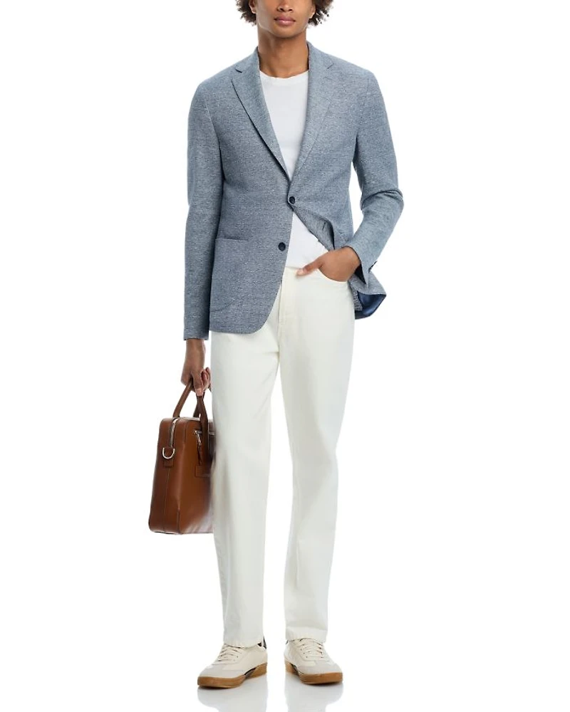 Cotton & Linen Jersey Knit Slim Fit Casual Sport Coat