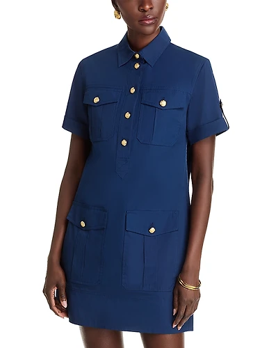 Veronica Beard Lucca Poplin Shirt Dress