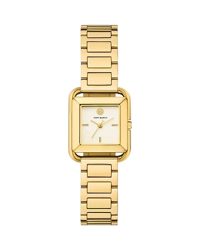 The Kira Square Three Hand Gold Tone Stainless Steel Watch, 24mm x 24mm