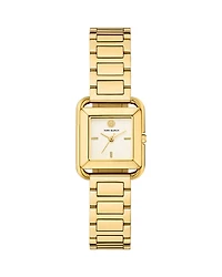 Tory Burch The Kira Square Three Hand Gold Tone Stainless Steel Watch, 24mm x 24mm