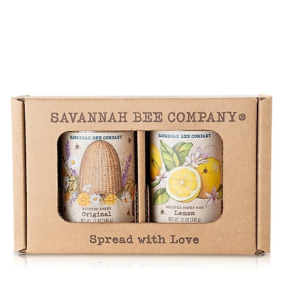 Savannah Bee Company Whipped Honey Duo Set, Original and Lemon 12 oz.