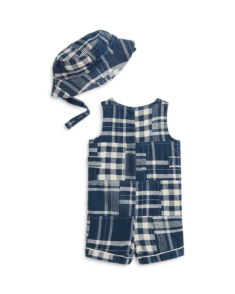 Boys' Patchwork Overall & Hat Set - Baby