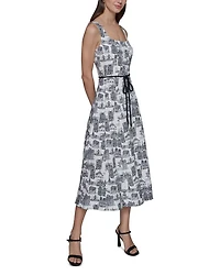 Square Neck Fit and Flare Dress