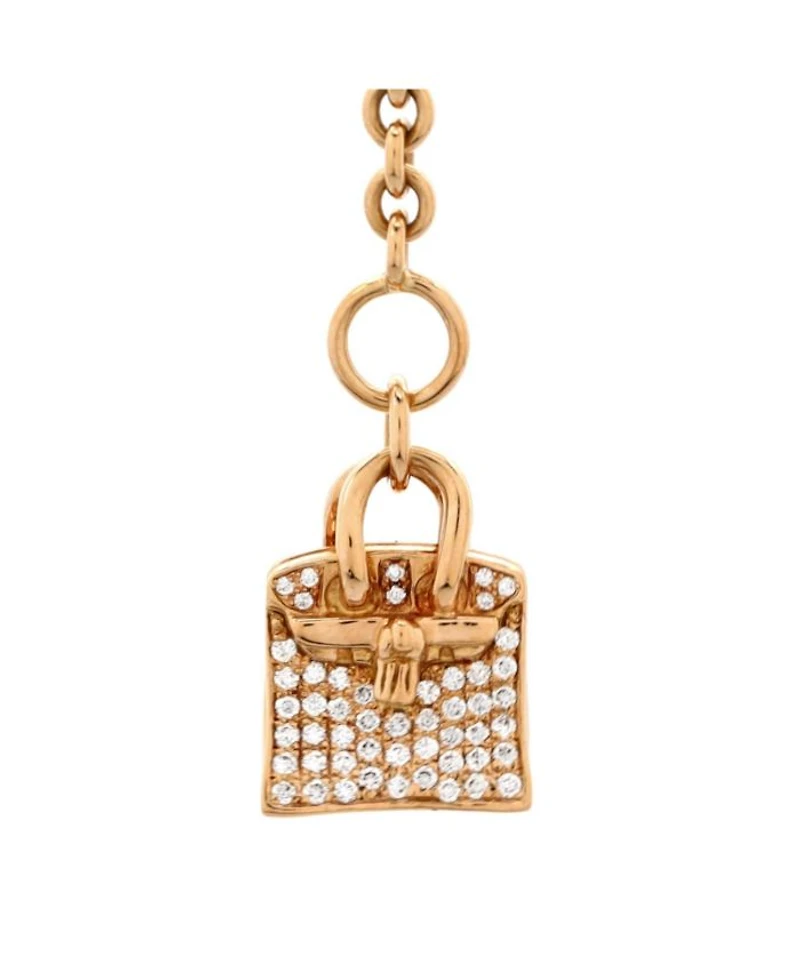 Birkin Amulette Pendant Bracelet 18K Rose Gold and Diamonds