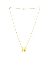 Pop H Pendant Chain Necklace Metal and Enamel