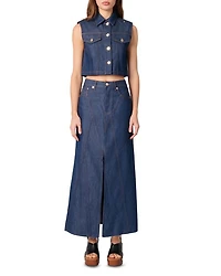 Denim Cropped Vest