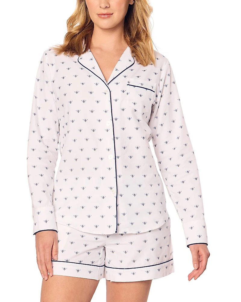 Petite Plume Bee Print Pajama Shorts Set