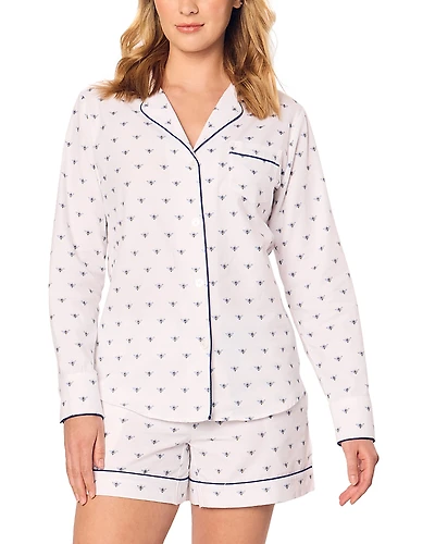 Petite Plume Bee Print Pajama Shorts Set